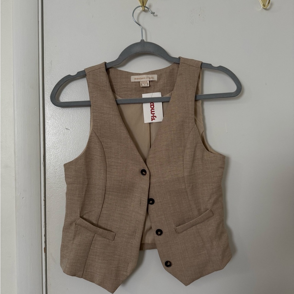 Tan Button-Up Vest